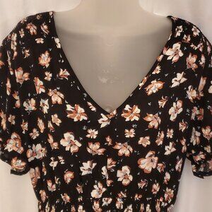 Women's American Rag Dress ~ Black, Floral ~ Size Large, NWT
